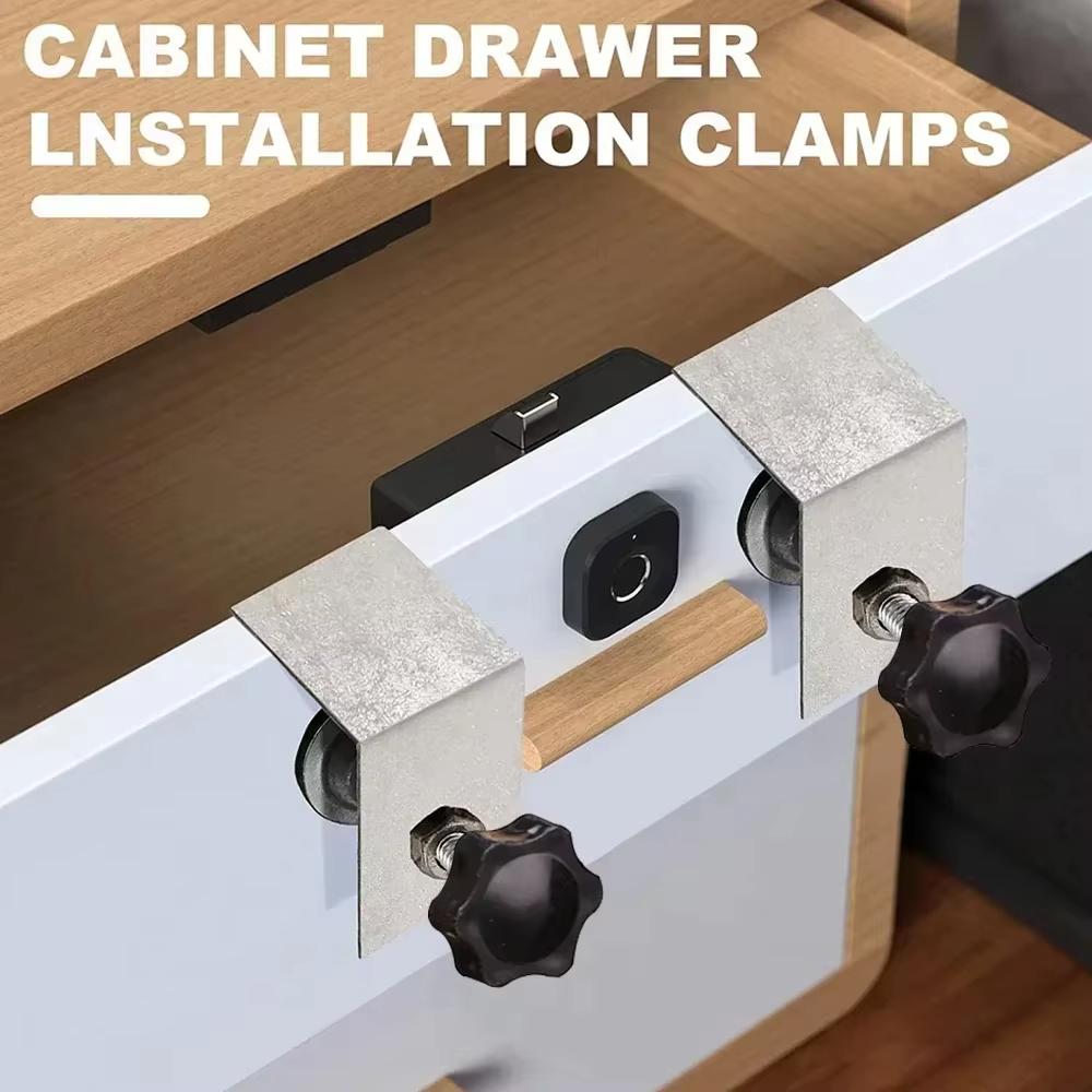 2/4PCS Woodworking Jig Cabinet Tool Home Furniture Steel Drawer Front Installation Clamps Drawer Panel Clips Carpentry Tools