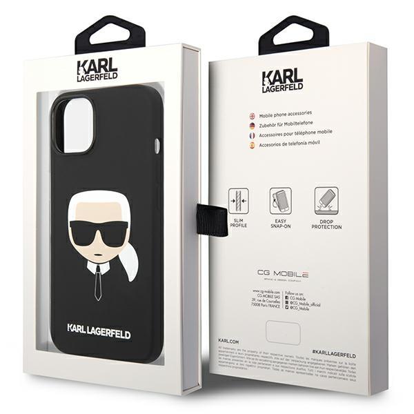 Karl Lagerfeld KLHCP14MSLKHBK iPhone 14 Plus / 15 Plus 6.7" Hardcase Black/black Silicone Karl`s Head