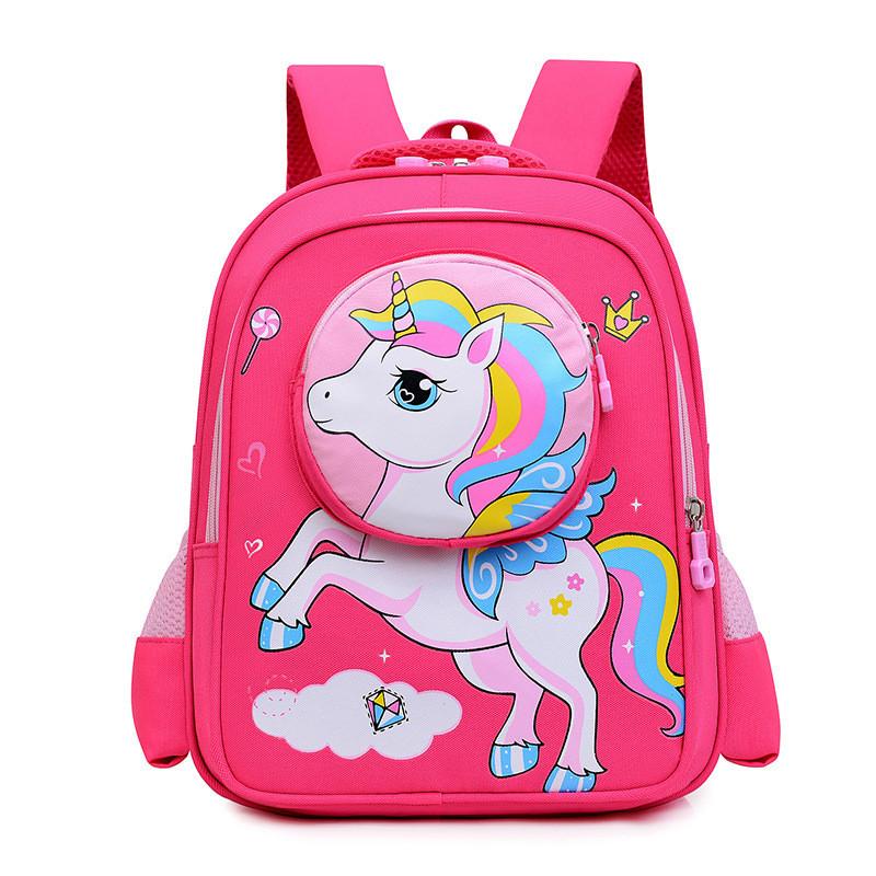 Adorable Cartoon Backpack For Kids Oxford Cloth Lightweight School Bag For Girls And Boys