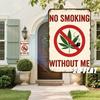Vintage Metal Tin Sign No Smoking Weed Prohibition Retro Wall Decor 12x8 Inch Garage Bar Man Cave