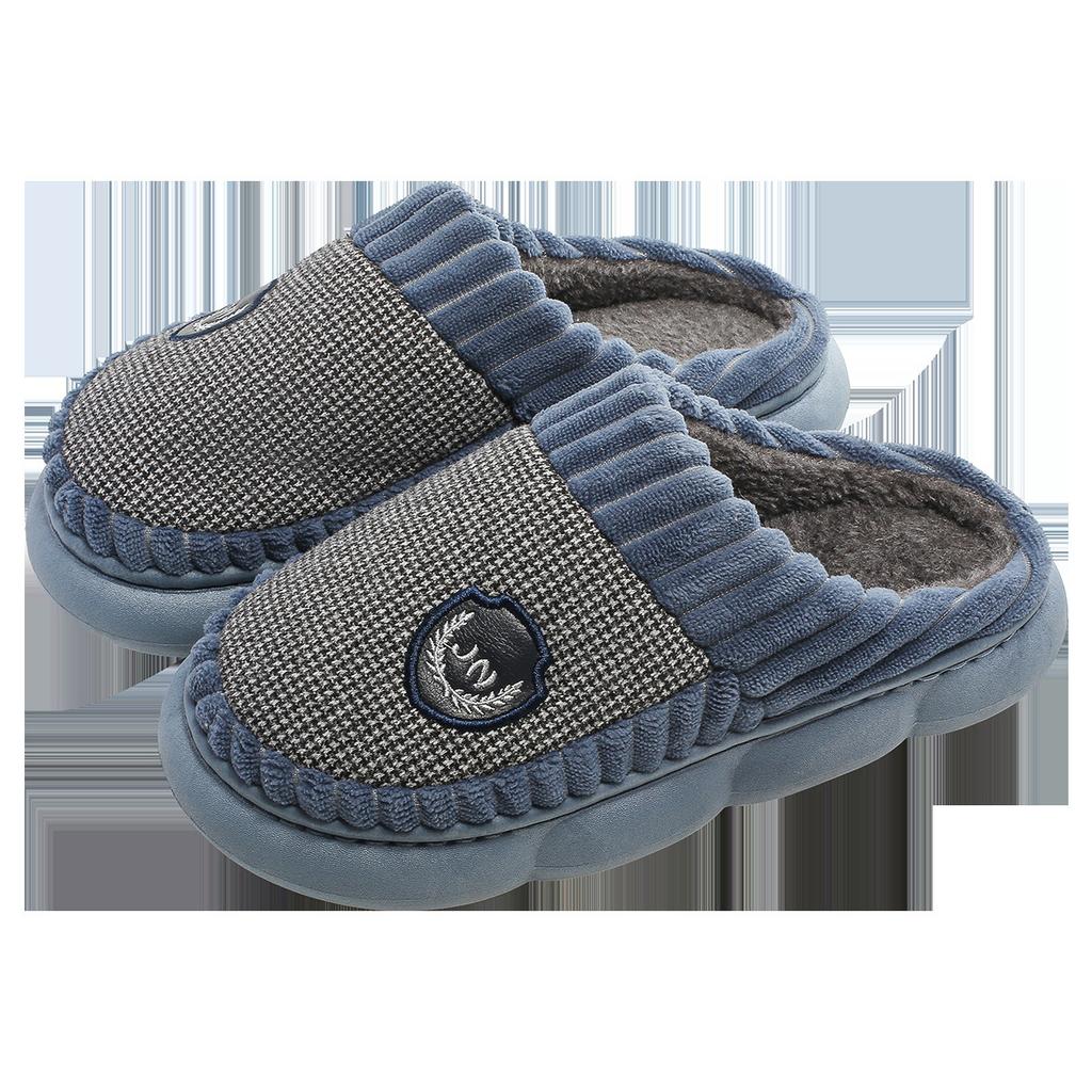 Lidani large size cotton slippers men's autumn and winter indoor home non-slip new couple hair slippers men