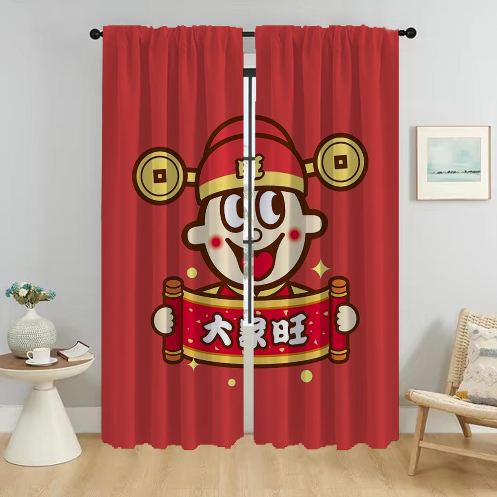 Kitchen Curtains for Living Room Curtain Wangwang Home Interior Curtains 2 Pieces Halloween Decoration Tulle for Bedroom Shades