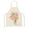 Printed color apron Home Cooking Baking Kitchen anti-stain and anti-oil  linen adult bib household cleaning tools