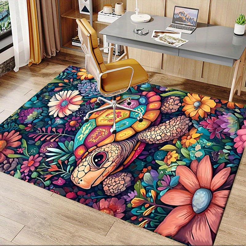 Colorful Turtle Chair Mat Office Carpet for Home Decor, Sofa Rug, Gift for All Rooms