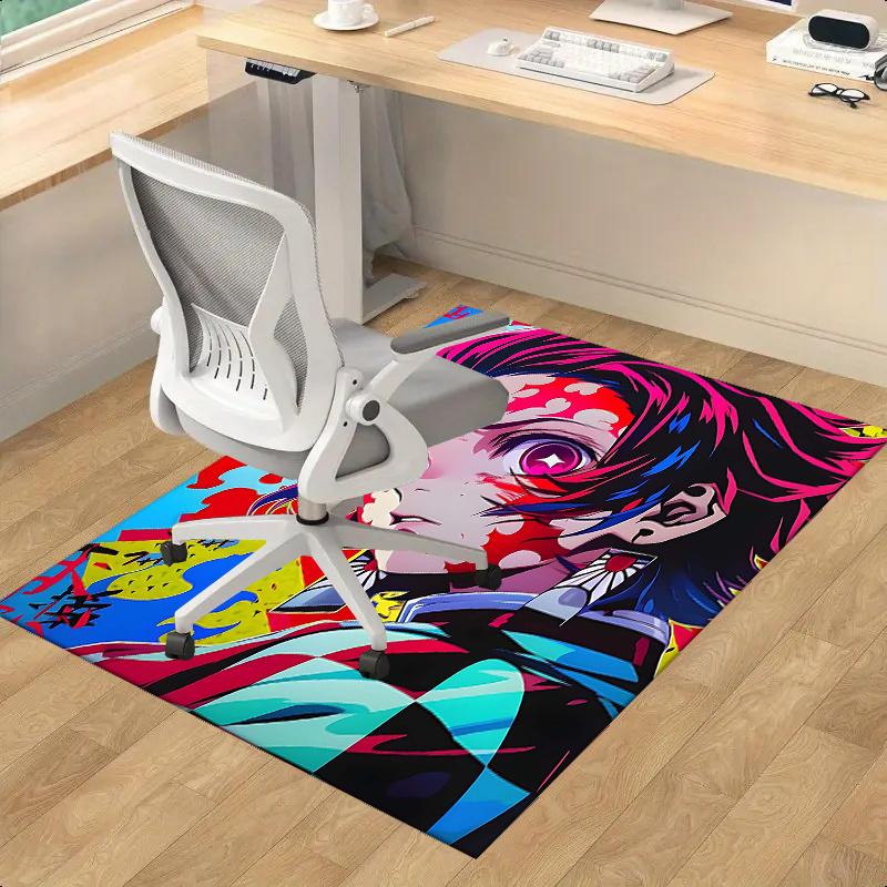 1pc Anime Character Themed Office Carpet Non Slip Rug with Vibrant Cartoon Design, Perfect for Home Decor, Living Room, Bedroom, Gaming Room