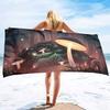 Mushroom Beach Towel Oversized, Colorful Funny Fairy Tale Bath Towels,Soft Water Absorpt Bath Towels for Bathroom,Swimming Pool