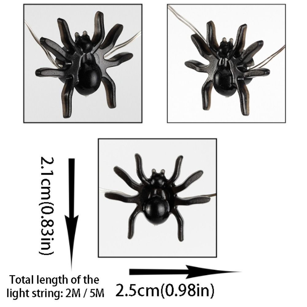 Durable Construction Halloween String Lights Fake Spider Light Up Spider Halloween Party