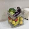 Edelstahl Schreibtisch Aufbewahrungskorb Rutschfester Obst- und Gemüsekorb Küchenaufbewahrungsregal Speisekammer