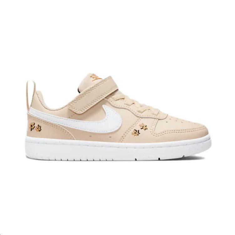 Nike Court Borough Low Recraft SE PS Vyšívané Květinové Dětské Tenisky Tan Sanddrift Twine FZ3135-100