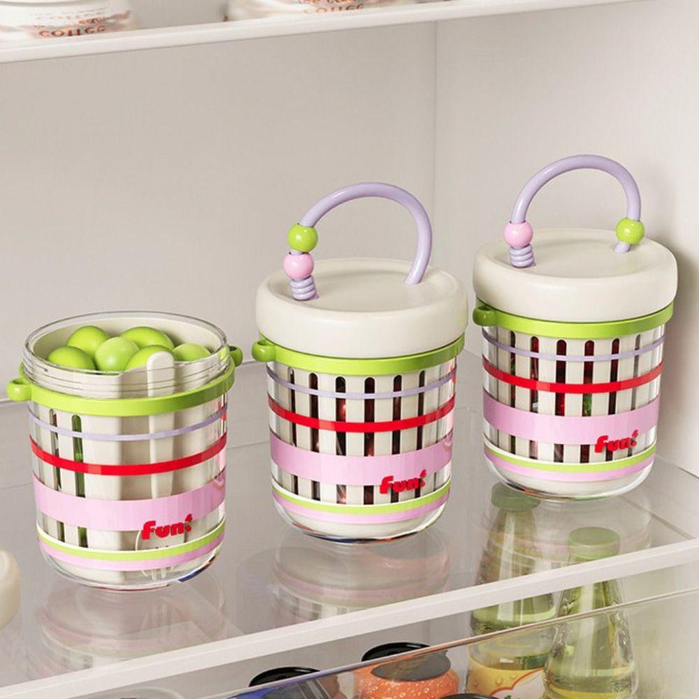 Leakproof Fruit Drain Cup Dopamine Food Container Portable Salad Cup  School
