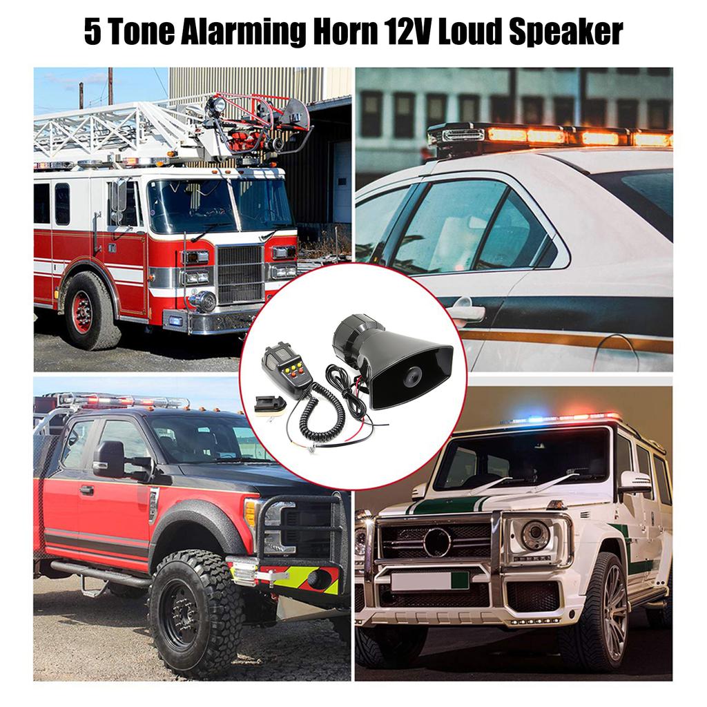 Car Megaphone 5   Alarm Horn 12V 110DB Speaker   Alarm Ambulance Blaring   Siren for Trucks Boats