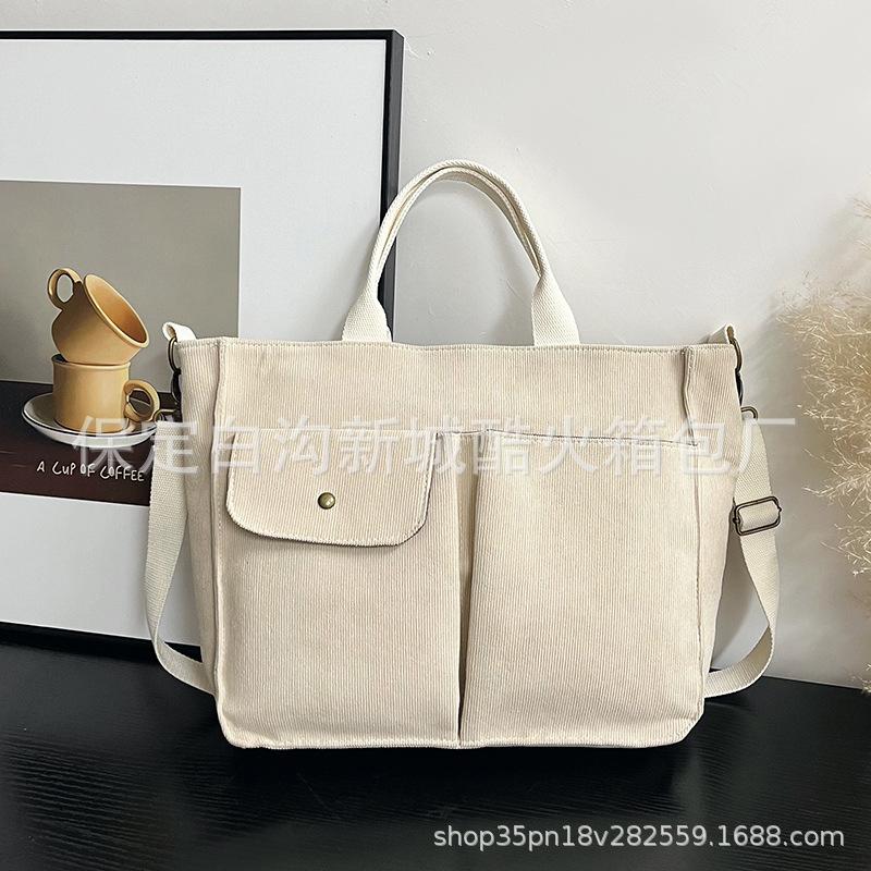 

Women s bag Tote bag Corduroy handbag New shoulder bag Stylish and simple messenger bag Large capacity
