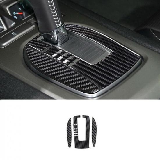 Bright Carbon Fiber Car Center Automatic Gear Shift Panel Cover For Camaro 10-15