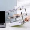 Large Capacity Desktop File Organizer Transparent Paper Holder Modular Storage Rack  Home
