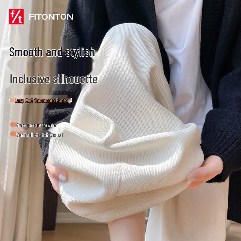 

FitonTon Women s 2025 Autumn/Winter High-Waist Wide-Leg Pants L (110-125 lbs)