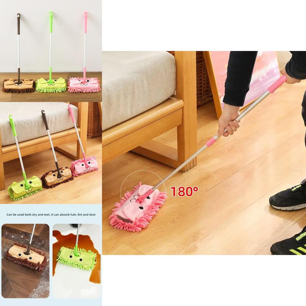 Childrens Household Toy Mop And Broom With Cotton Fabric Dust Pan For Imaginative Play