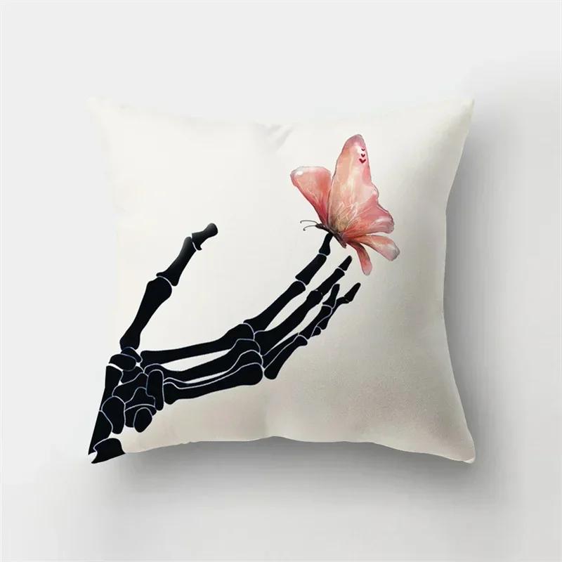 Bank Huisdecoratie Dieren Kussensloop Natuurlijke Bladeren Bloemenlandschap Kussenhoes Kort Pluche