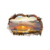 3D Effect Break Through Wall Sticker Sea Ocean Beach Decal Living Room Decor