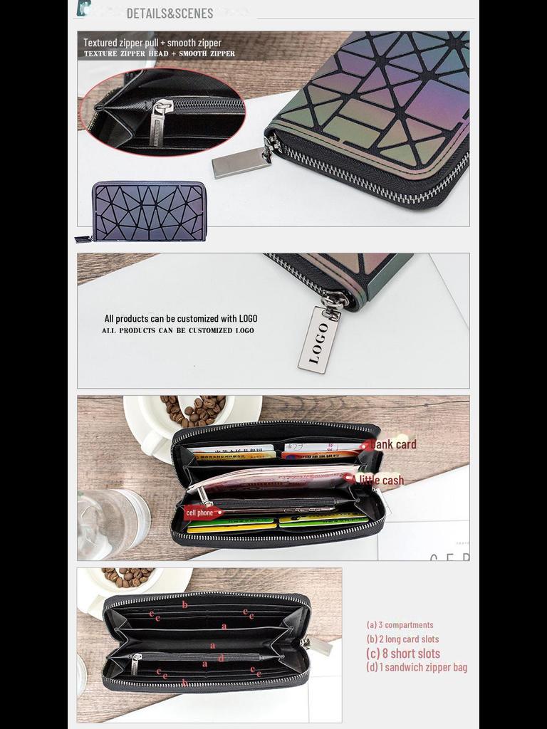 Zhai San Yisheng Damplånbok med Geometriskt Mönster i Reflekterande Siden