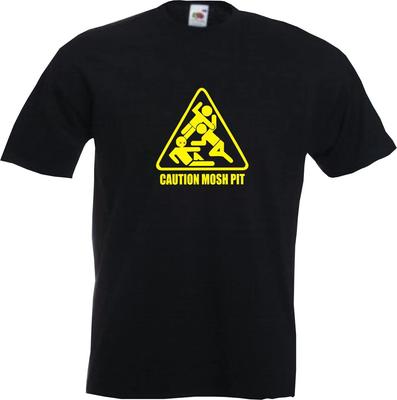 CAUTION MOSH PIT - FUNNY ROCK CONCERT SLOGAN Mens Womens Kids T-Shirt