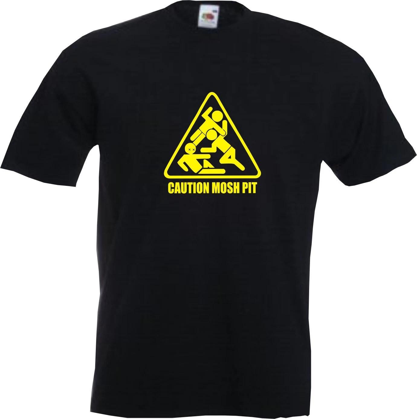 

CAUTION MOSH PIT - FUNNY ROCK CONCERT SLOGAN Mens Womens Kids T-Shirt M