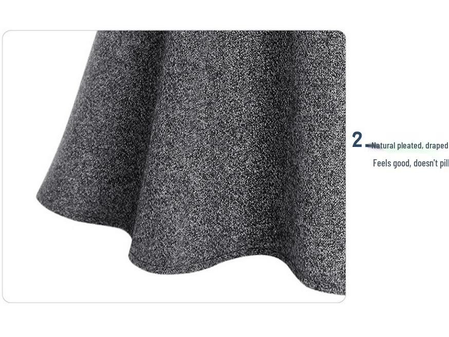 Plus Size A-Line Woolen Skirt - Autumn/Winter, Hip-Wrapped, All-Match, 200 Lbs, 60cm Length
