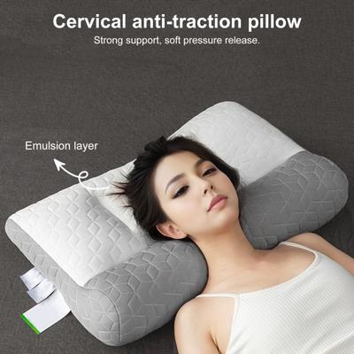Almohada ortopédica para dormir profundamente, espuma viscoelástica elástica gruesa, almohada de protección para cuello cervical para dormir sin dolor, almohada para cama con rebote lento para aliviar el dolor