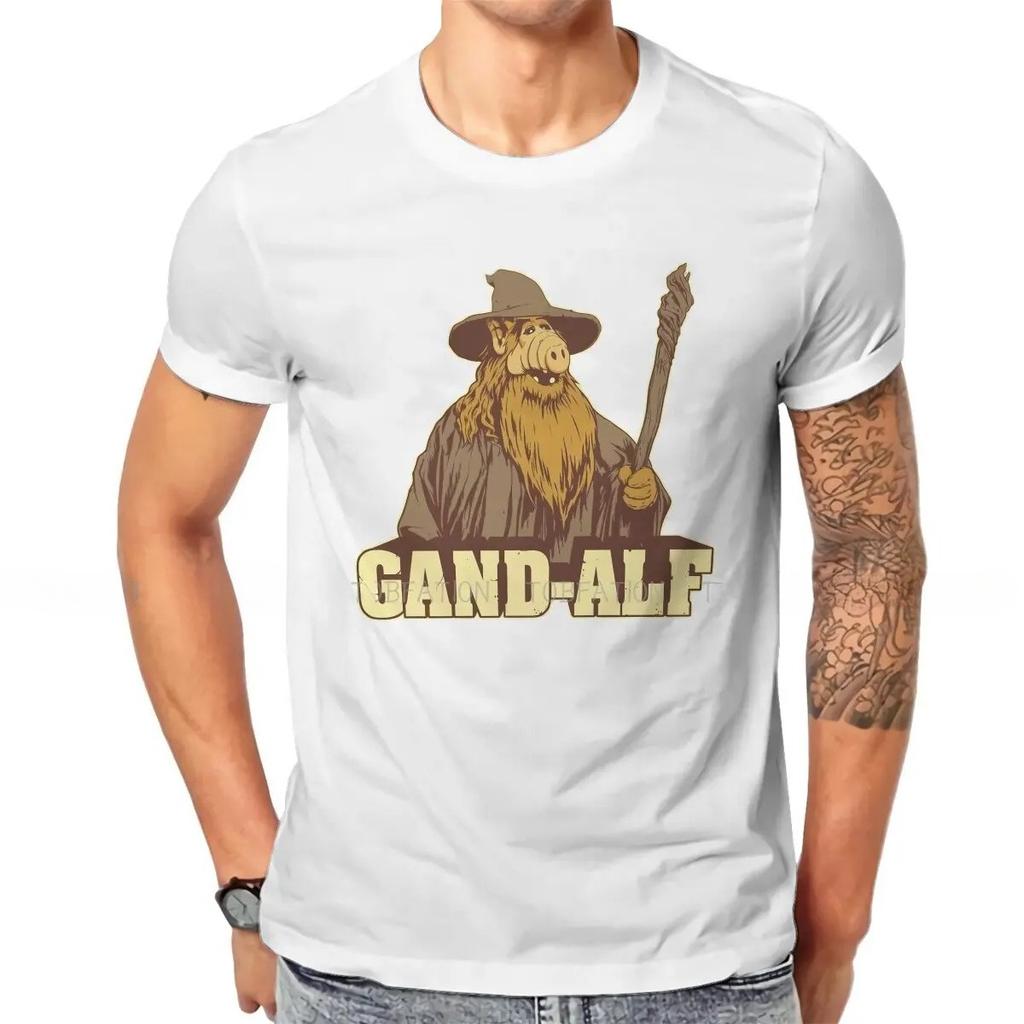 Gand ALF Animated Series Tops Graphic Crewneck Short Sleeve Man Women T-shirt 100% Cotton Gift Men Clothes Casual Unisex Tshirt