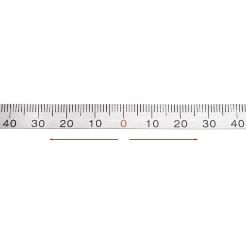 uxcell Center Measuring Ruler, Workbench Ruler, 50mm-0-50mm Measuring Range, Adhesive Tape, Aluminum, with Hole (From Center)