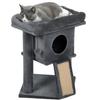 Cat Scratching Post with Jute Scratch Mat, Lounging Platform, Play Ball, Cat House, Beige, 40 X 40 X 57 Cm