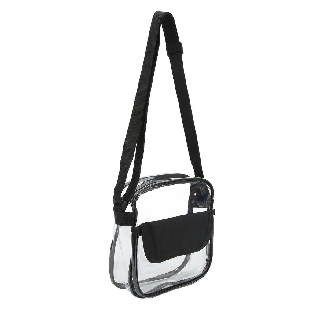 Transparent Messenger Bag PVC Shoulder Bag with Adjustable Strap for Daily Shopping Beach Traveling
