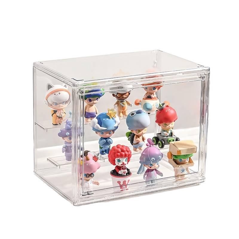 Pop Mart Transparent Acrylic Display Stand: Dustproof Magnetic Storage Box for Figures