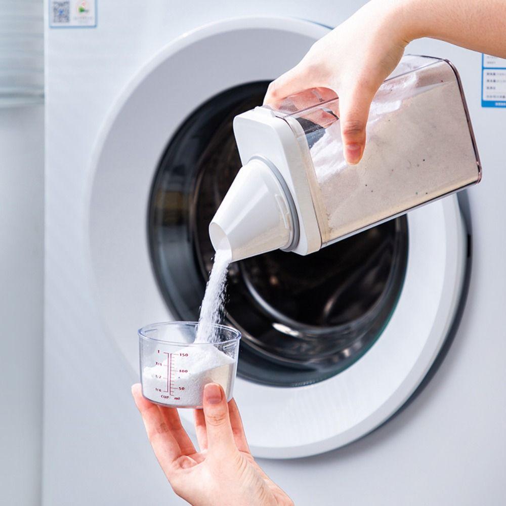 Sealed Laundry Powder Storage Box with Measuring Cup Detergent Powder Tank