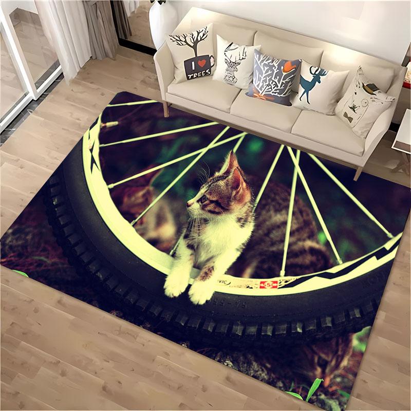3D Printing Cat Large Area Carpets for Home Living Room  Children's Bedroom Sofa Doormat Kitchen Floor Rugs Anti-slip Decor Gift