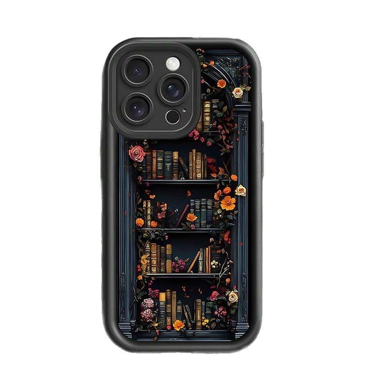 

Ретро Цветочная Книжная Полка Чехол для Телефона Для iPhone 16 15 14 13 12 11 Pro Max 7 8 Plus XS X SE 13promax XS Max Мягкий Ударопрочный Бампер Задняя Крышка Чехол для Телефона iPhone 16 Plus