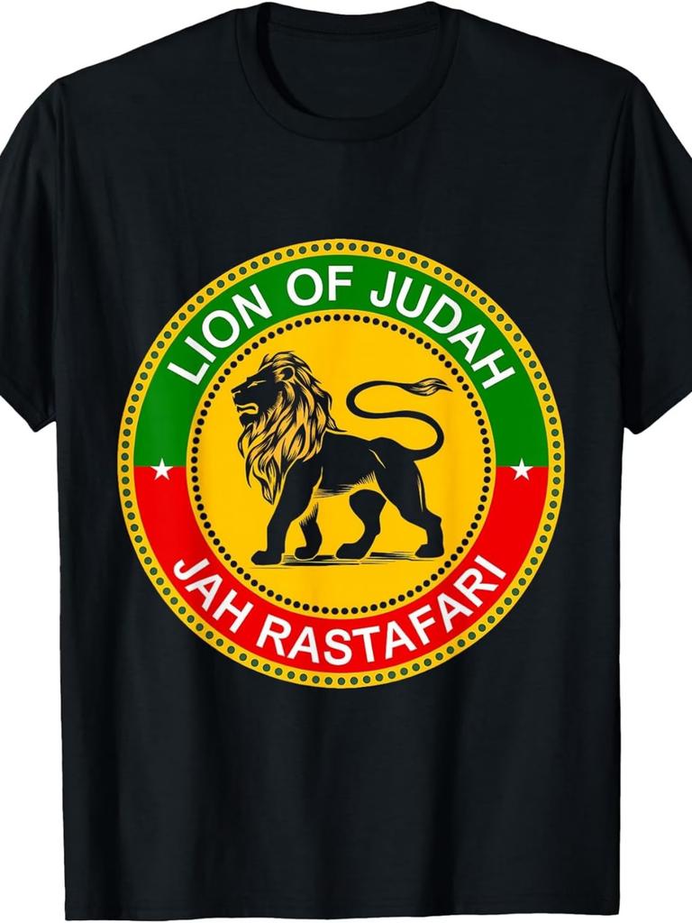 Rasta Reggae Lion of Judah Headphones, Jamaican Reggae Music T-Shirt. Unisex Des Unisex T-Shirt