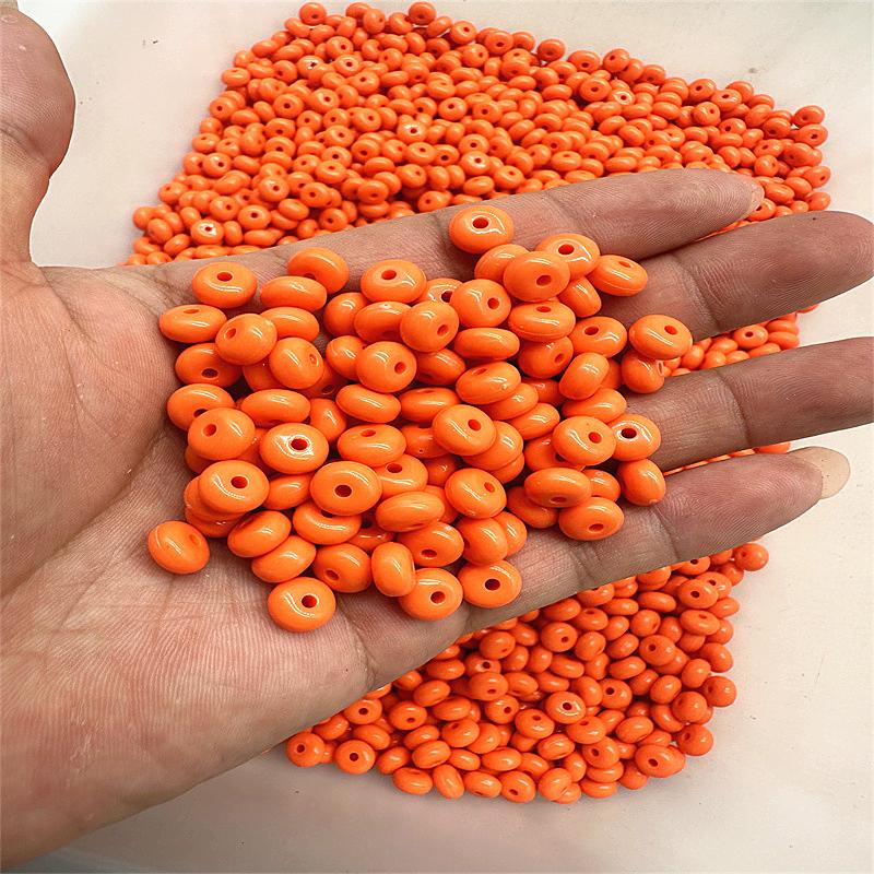 50pcs 8mm Acrylic Colored Flat Round Abacus Beads DIY Handmade Beads Accessories Spacer Beads Material Jewelry Accessories
