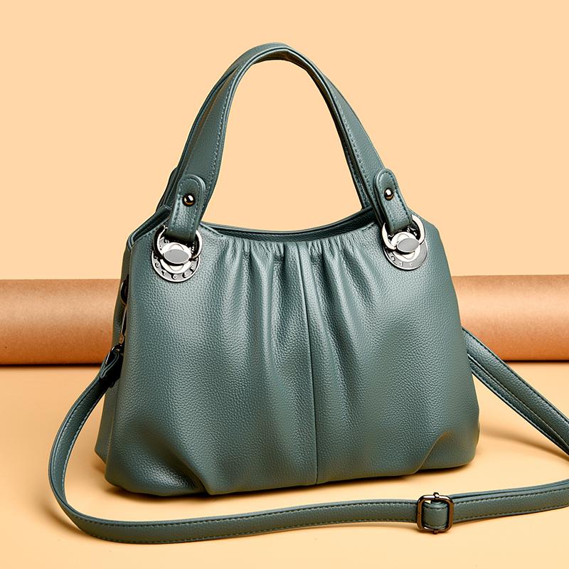 Ladies' Simple Solid Color Tote Bag, Fashionable Pleated Shoulder Bag, Multi Pocket Casual Daily Crossbody Bag Suitable for Daily Use and Shopping