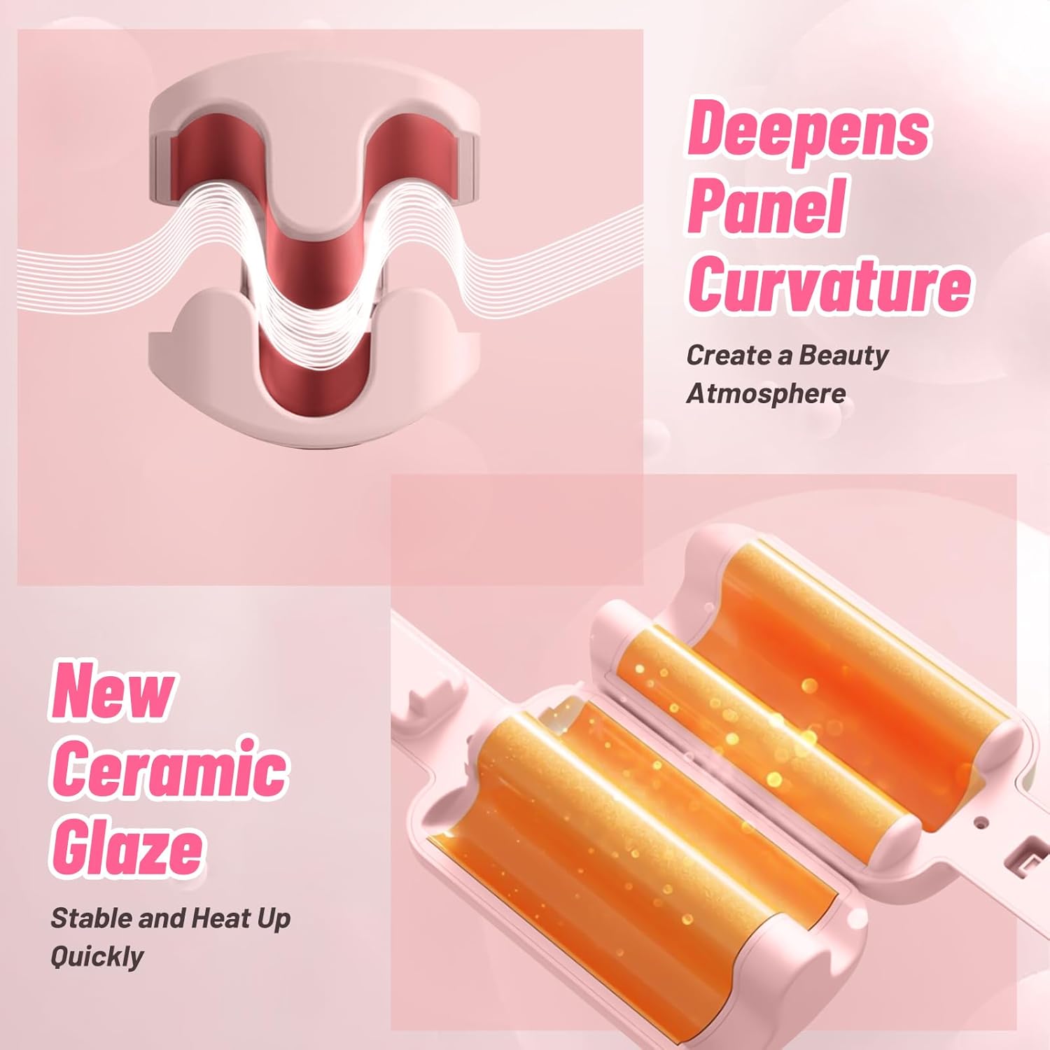 Deep Beach Waver Curling Iron Hair Crimper, Deep Waver Hair Curler Tool, Beach Waver Curling Wand, Hair Curler and Hot Tools Curling Iron with