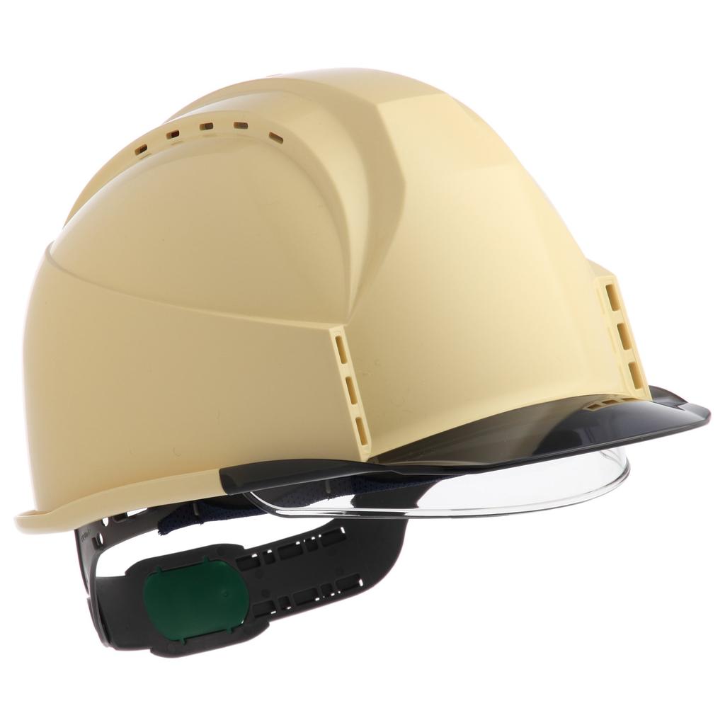Sumibe Techno Plastics Helmet KKC3 Series with Clear Styrofoam Vents, Visor, Liner, Cream/Smoke KKC3S-B-CR-S
