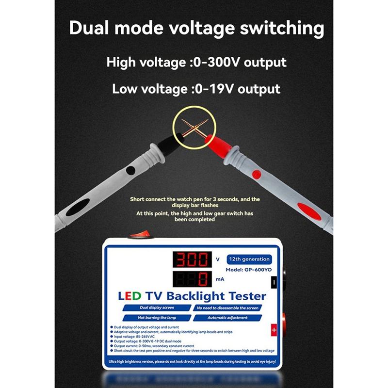 Förderung! LED-Tester 0-300V Ausgang LED-TV-Hintergrundbeleuchtungstester Mehrzweck-LED-Streifen Perlen Stangenlicht Lampe Testwerkzeug EU-Stecker