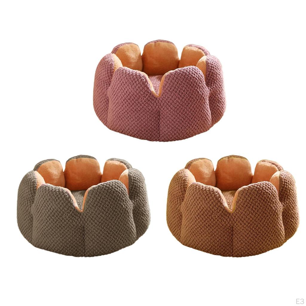 Warm Pet Bed Mat Sleep Pad Blanket Machine Washable Cushion Flower Shape for Kitten Puppy
