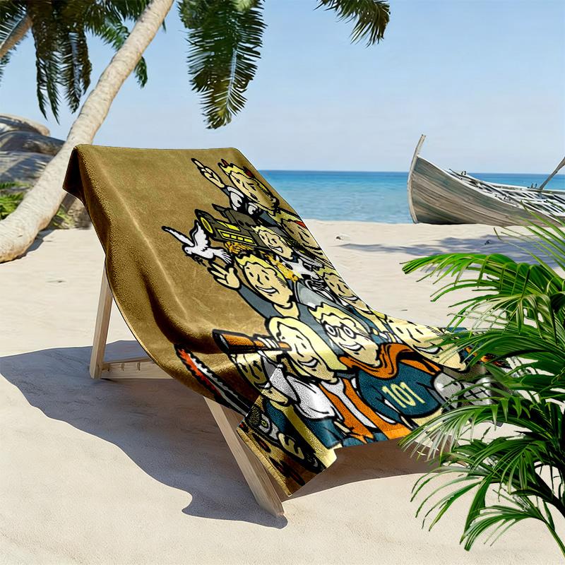 Fallout Print Beach Towel, Large Soft Quick Dry Towel for Beach Camping Swimming