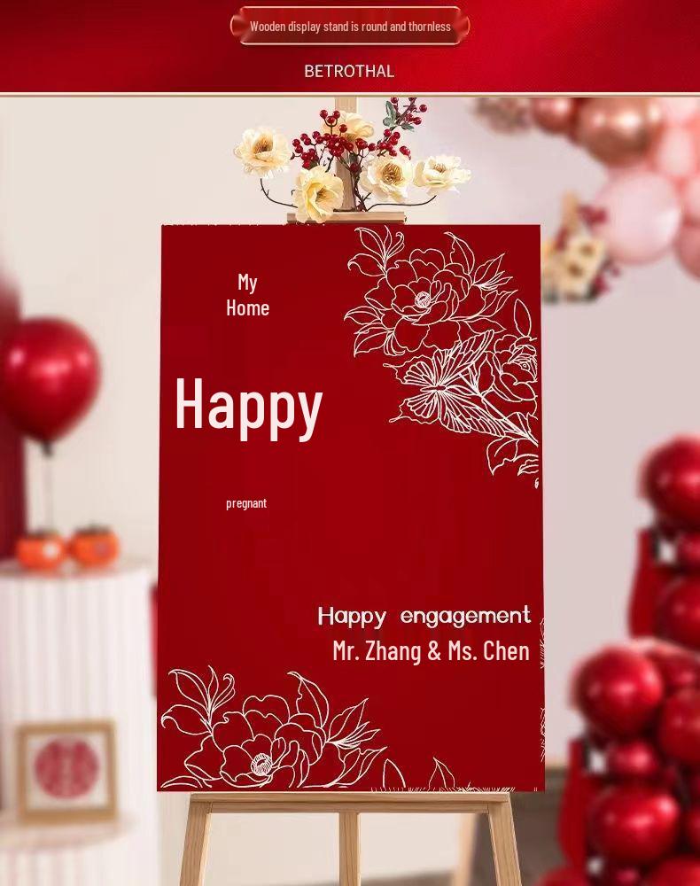 Custom Wedding Ceremony Welcome Sign: Engagement Directional Decor with Water Background