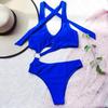 Dame Badedrakt Ensfarget Push Up Bikini Sett Sommer Strand Bading
