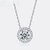 Moissanite Necklace for Women Pure Silver Round Laboratory Diamond Pendant Fashionable Wedding Jewelry