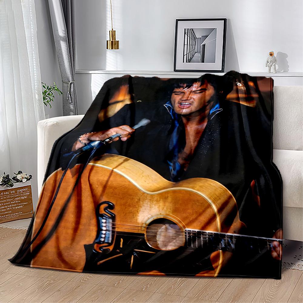 Elvis Presley Guitar Performance Blanket Soft & Cozy Suitable for Office Seaside Couch All-Season Use Stylish Decor Birthday Christmas Gift Blanket