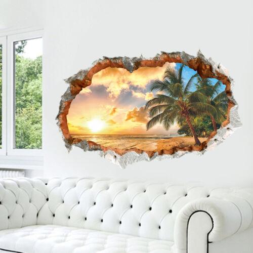 Beach Wall Sunshine Sticker Decal Art Decor Vinyl Home Room Window Door Mural3d
