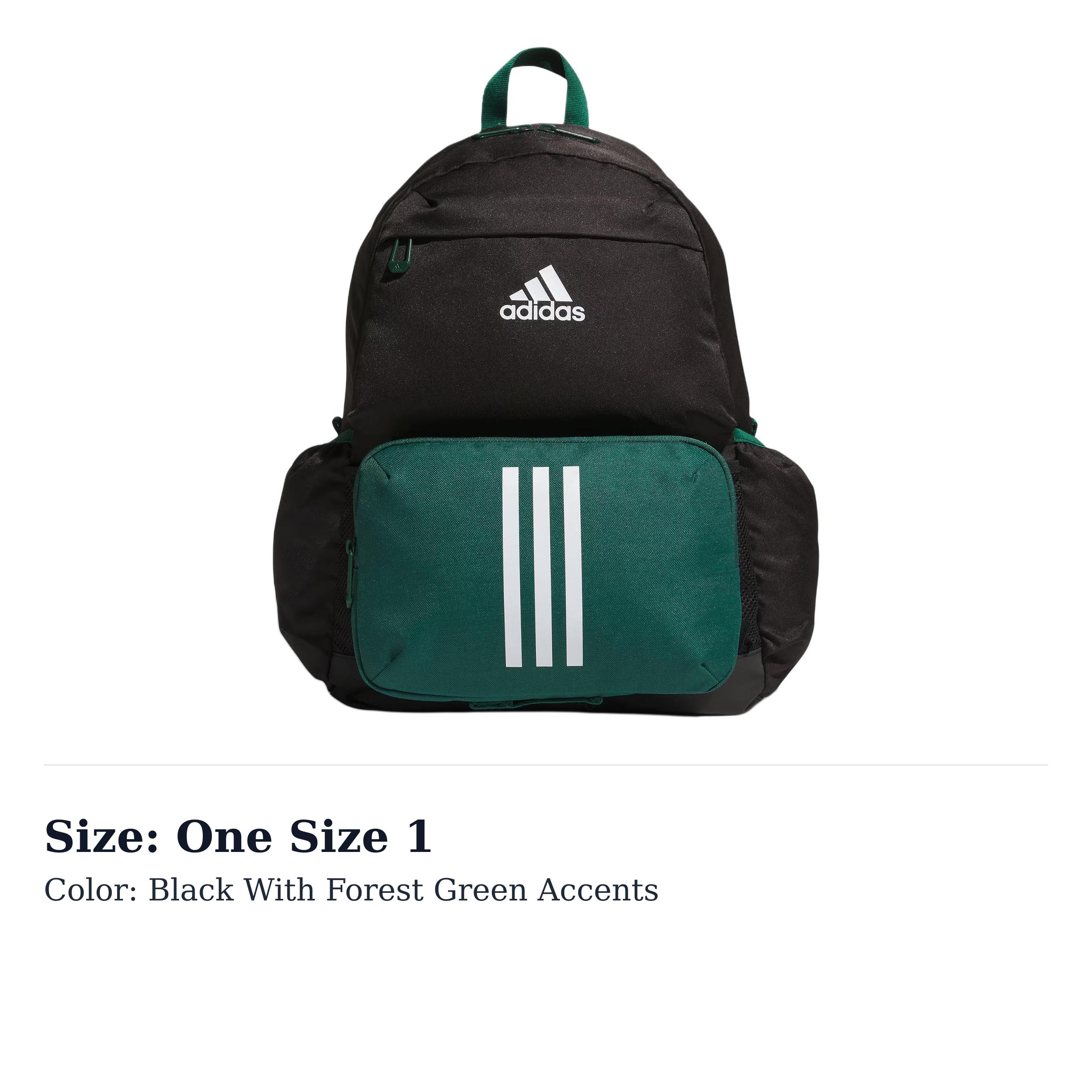 Adidas Polyester Backpack Regular Mens Black Forest Green IM5265 One Size 1