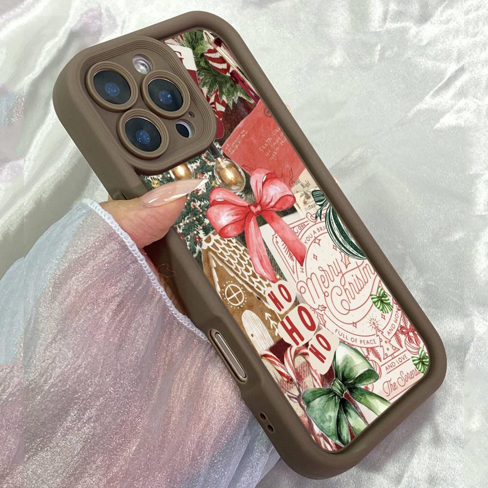 

JT286 Holiday Letters Pink Door Christmas Collage for iPhone 17 16 15 Pro Max Samsung S26 S25 Ultra A17 A16 A07 A56 A06 Xiaomi 15T Redmi 15c Soft Case Redmi 15C 4G/5G(171.6) коричневий